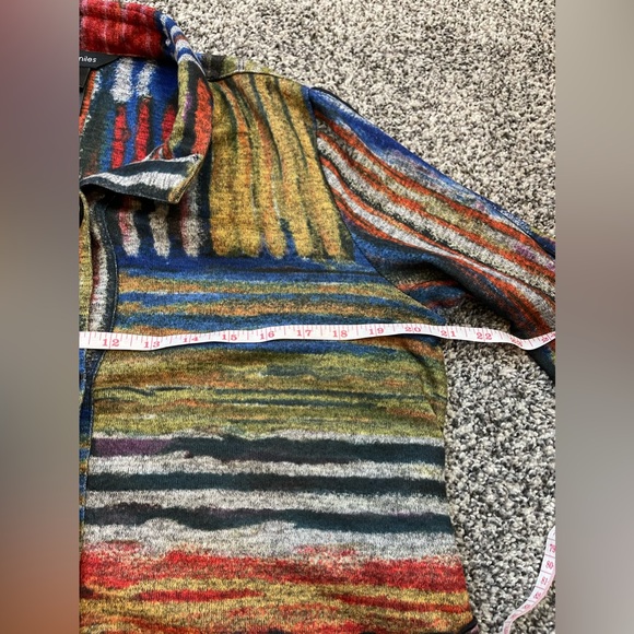 Ali Miles Black/Jewel Tones FUNKY ABSTRACT ART Knit Wire Collar Jacket S - Picture 9 of 11